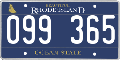 RI license plate 099365