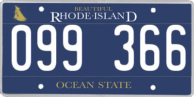 RI license plate 099366
