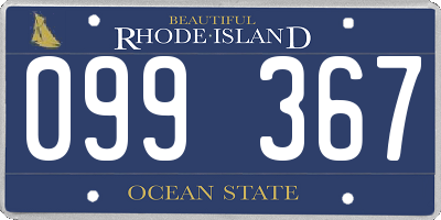 RI license plate 099367