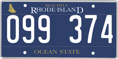 RI license plate 099374