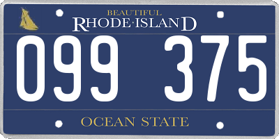 RI license plate 099375