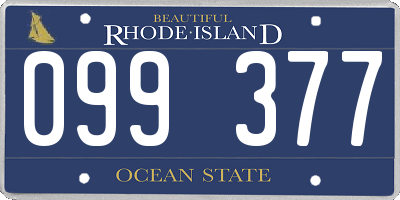 RI license plate 099377