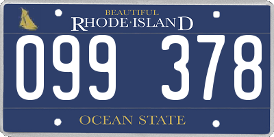 RI license plate 099378