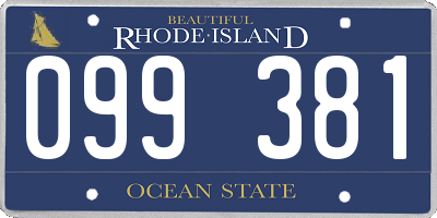 RI license plate 099381