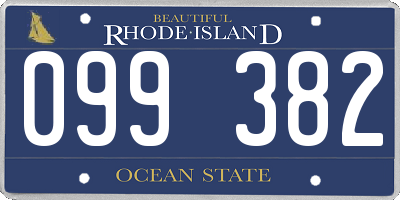 RI license plate 099382