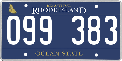 RI license plate 099383