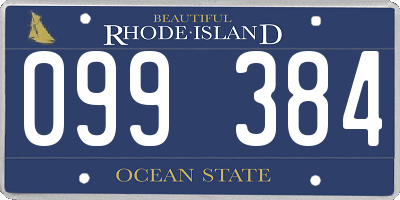 RI license plate 099384