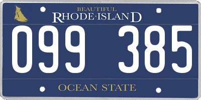 RI license plate 099385