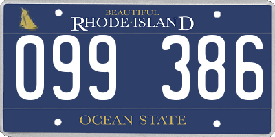 RI license plate 099386
