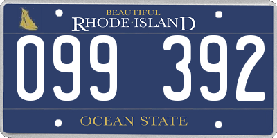 RI license plate 099392