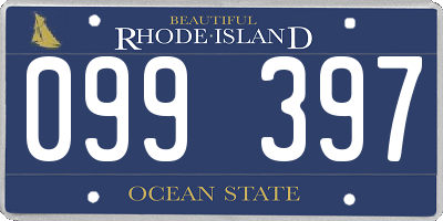 RI license plate 099397