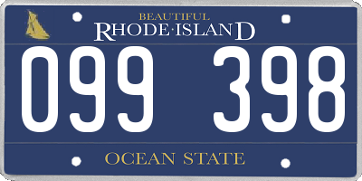 RI license plate 099398