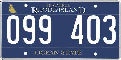 RI license plate 099403