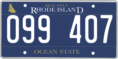RI license plate 099407