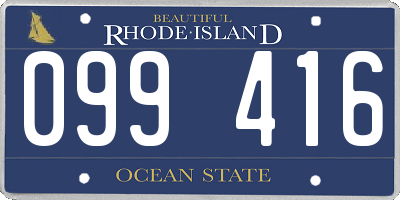RI license plate 099416