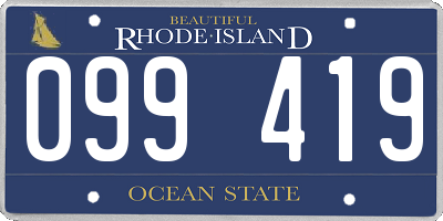 RI license plate 099419