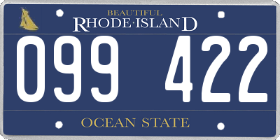 RI license plate 099422