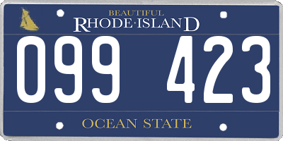 RI license plate 099423