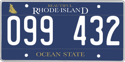 RI license plate 099432