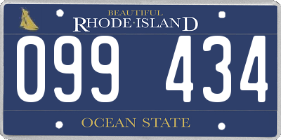 RI license plate 099434