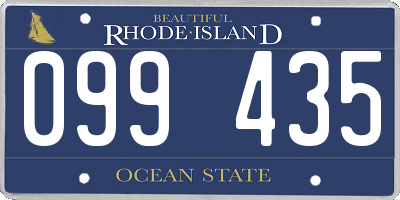 RI license plate 099435