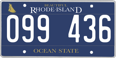 RI license plate 099436