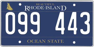 RI license plate 099443