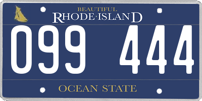 RI license plate 099444