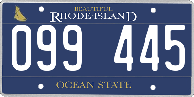 RI license plate 099445