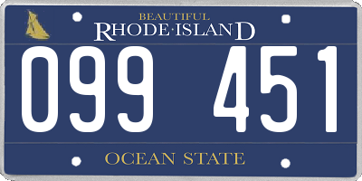 RI license plate 099451