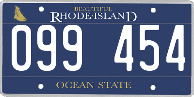 RI license plate 099454