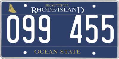 RI license plate 099455