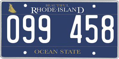 RI license plate 099458