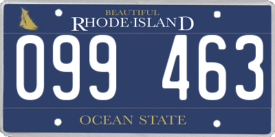 RI license plate 099463