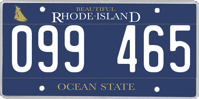RI license plate 099465