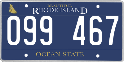 RI license plate 099467