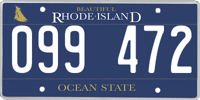 RI license plate 099472