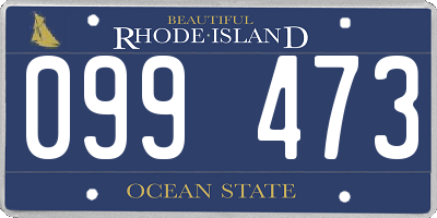 RI license plate 099473