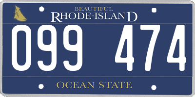 RI license plate 099474