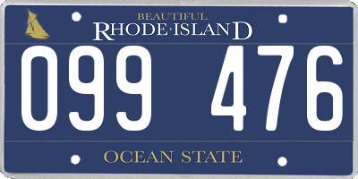 RI license plate 099476