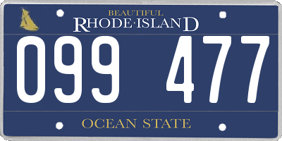 RI license plate 099477