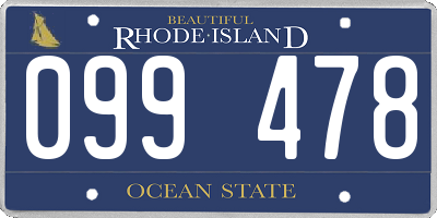 RI license plate 099478
