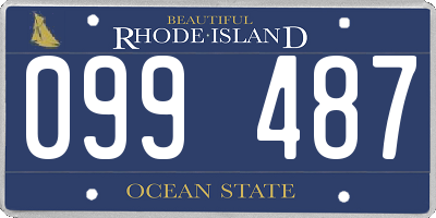 RI license plate 099487