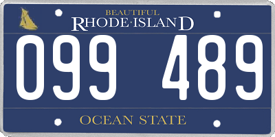 RI license plate 099489