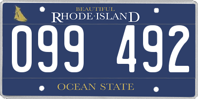 RI license plate 099492