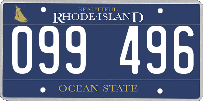 RI license plate 099496