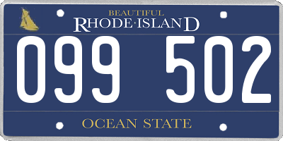 RI license plate 099502