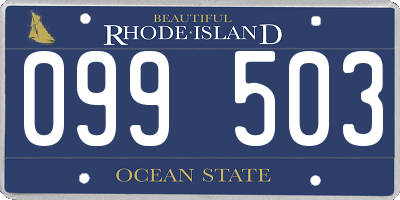 RI license plate 099503
