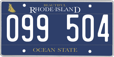 RI license plate 099504