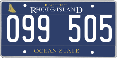 RI license plate 099505